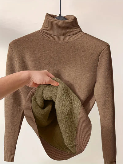 CELIA – Fleece-Lined Turtleneck Sweater