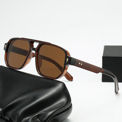 Square Retro Double Beam Sunglasses