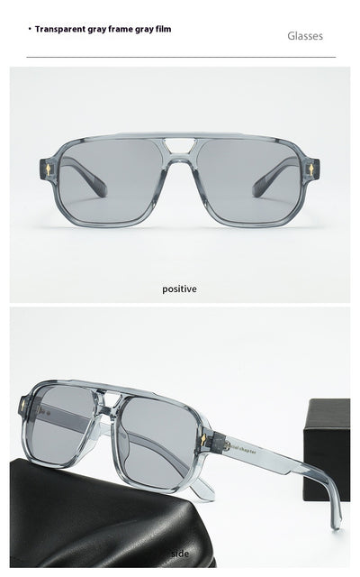 Square Retro Double Beam Sunglasses