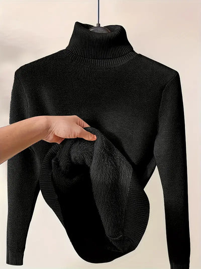 CELIA – Fleece-Lined Turtleneck Sweater