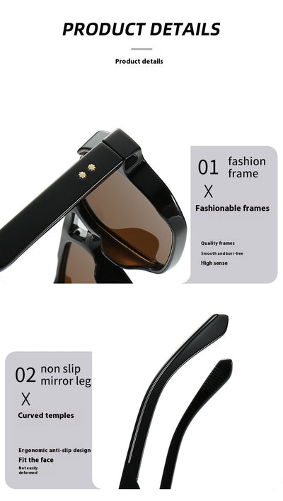 Square Retro Double Beam Sunglasses