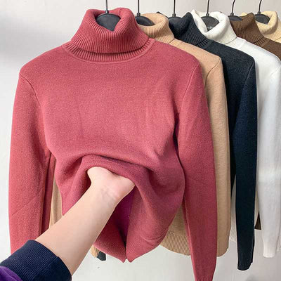 CELIA – Fleece-Lined Turtleneck Sweater